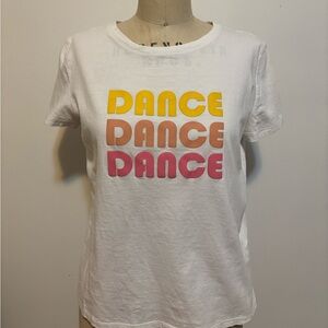 Pimkie White Tee with Colorful 'Dance' Design